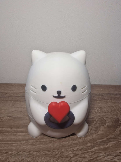 Handcrafted Cat Jewellery Box – Eco-Friendly PLA Trinket Storage with Velvet Lining