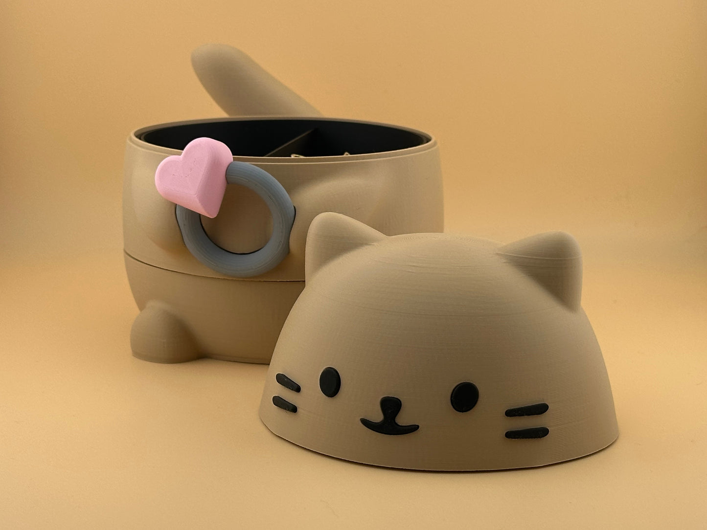 Handcrafted Cat Jewellery Box – Eco-Friendly PLA Trinket Storage with Velvet Lining
