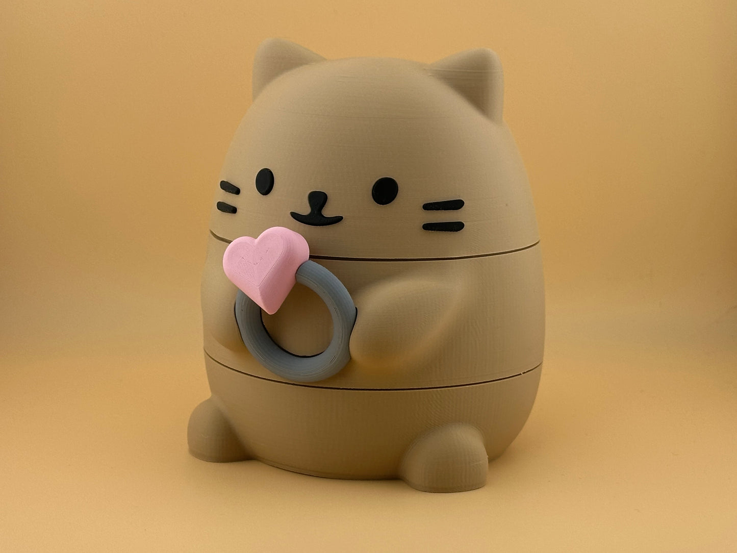 Handcrafted Cat Jewellery Box – Eco-Friendly PLA Trinket Storage with Velvet Lining